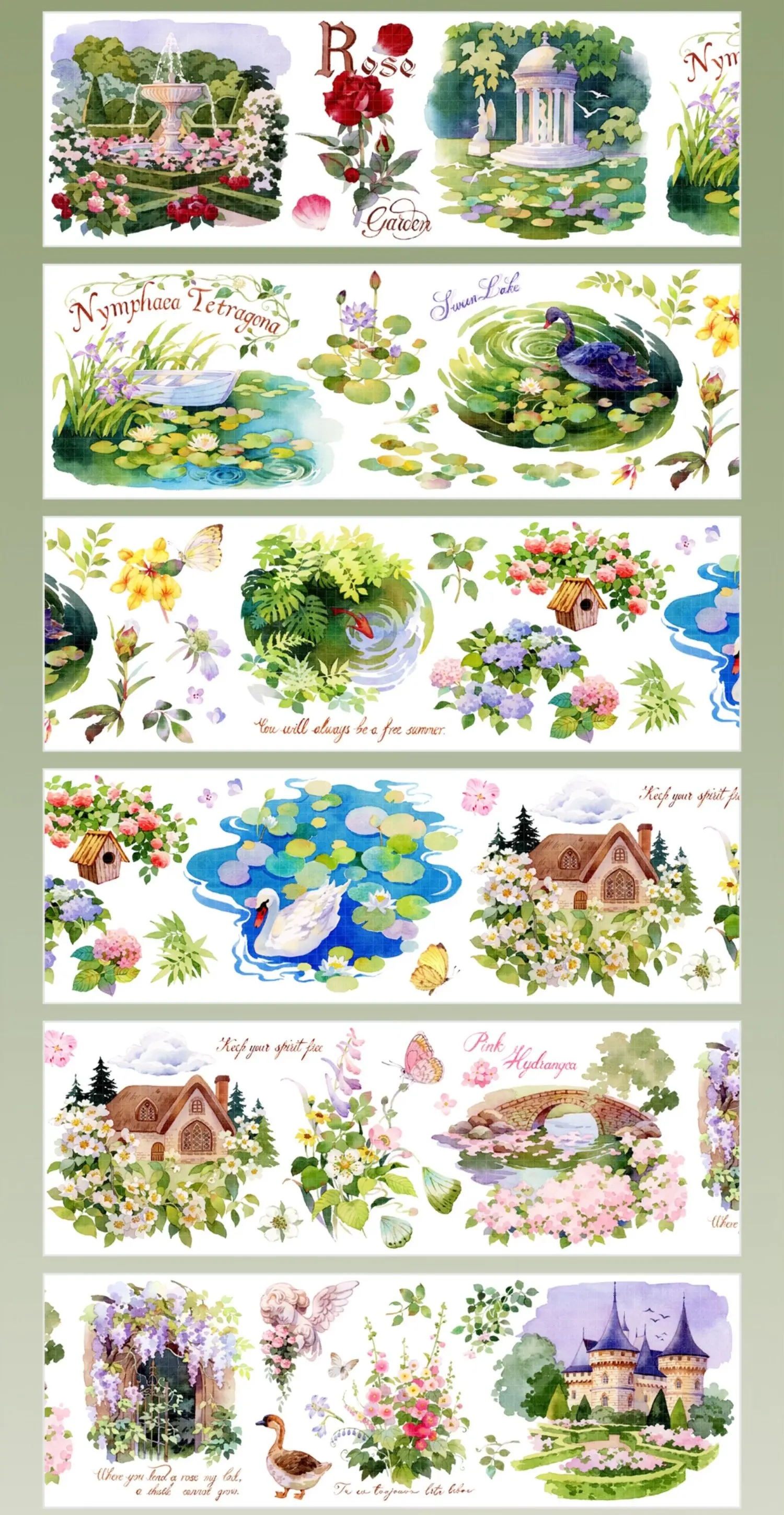 

3Loops Shine Washi PET Tape Samplers / Colorful Garden / Lucky Freeze Frame / Autumn Prologue / Smile Among Flowers