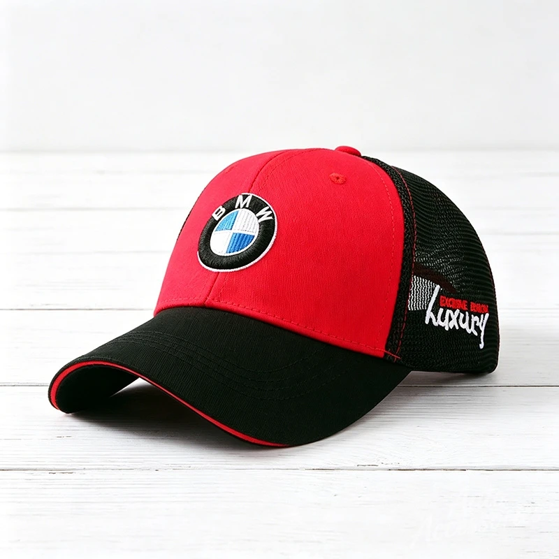 

Outdoor Baseball Cap Embroidered Mesh Hat Breathable Summer Riding Sunscreen Sun Hat For BMW M Sport X1 X3 X4 X5 X6 X7 Keychain