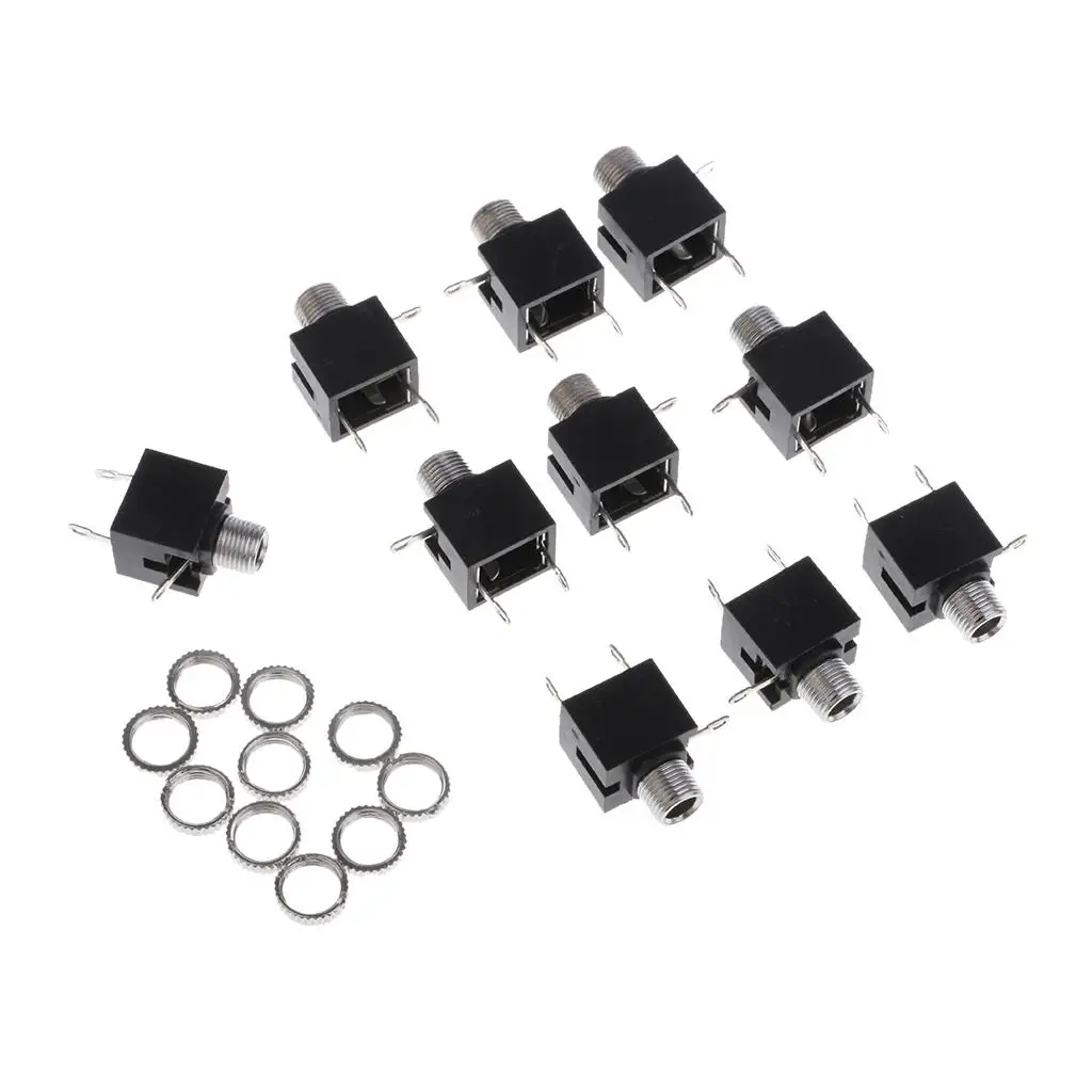 2.5mm 3 Pin Female Panel Mount Audio Jack Mono Headphone Socket Adapter for Amplifier Equipment