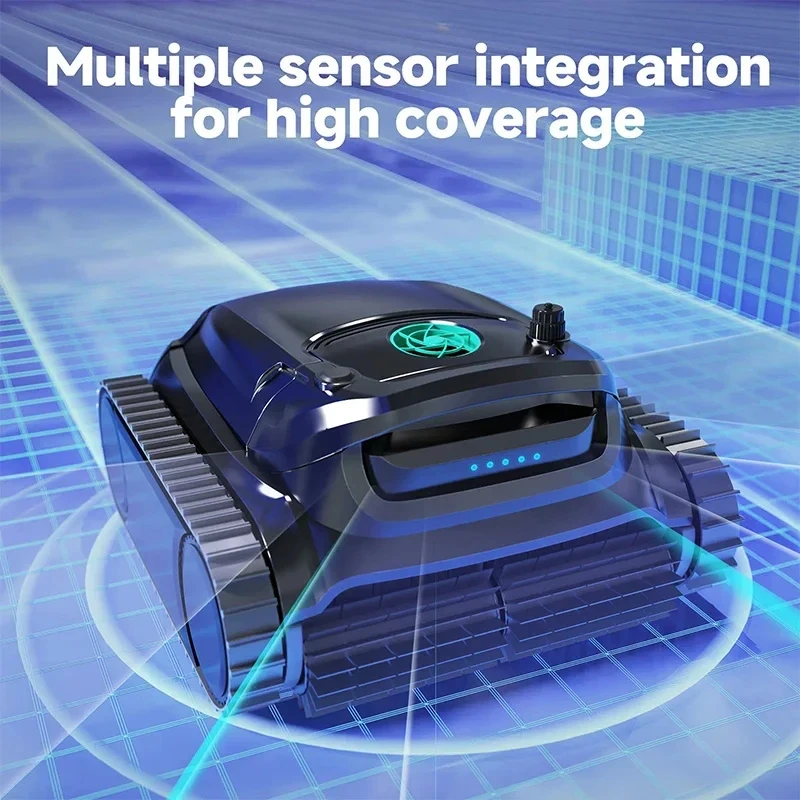 High End Robot Pool Cleaner Cordless M 1 Wash Waterline Floor Wall 400㎡ Dual Filter System APP Control