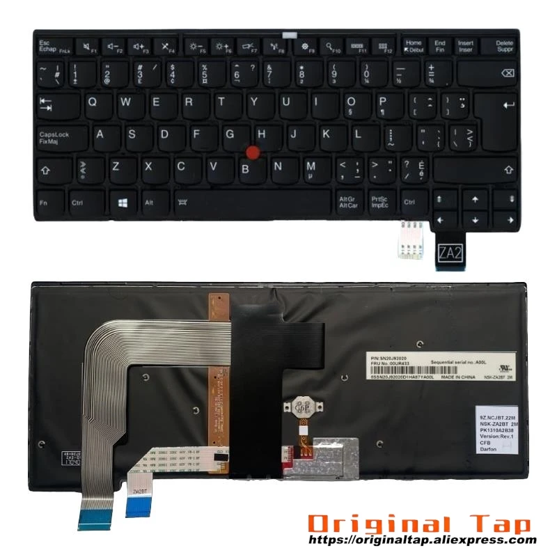 CFB Canadian French Backlit Keyboard for Lenovo Thinkpad T460p 00UR393 00UR433