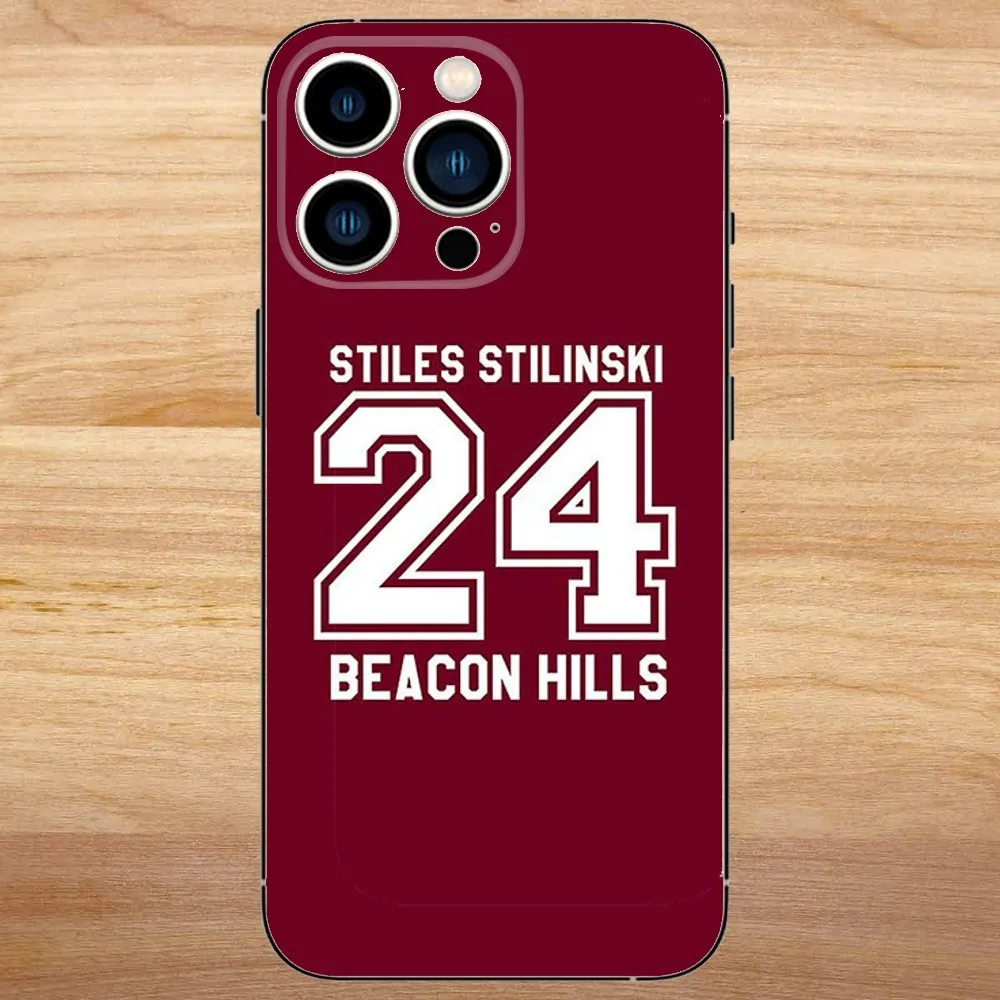 Teen Wolf Stiles Stilinski 24 Phone Case For iPhone15,14,13,12,11,Pro,Max,Plus,Mini,X,XS,XR,8,7,6,S,Plus,SE Soft Black Case