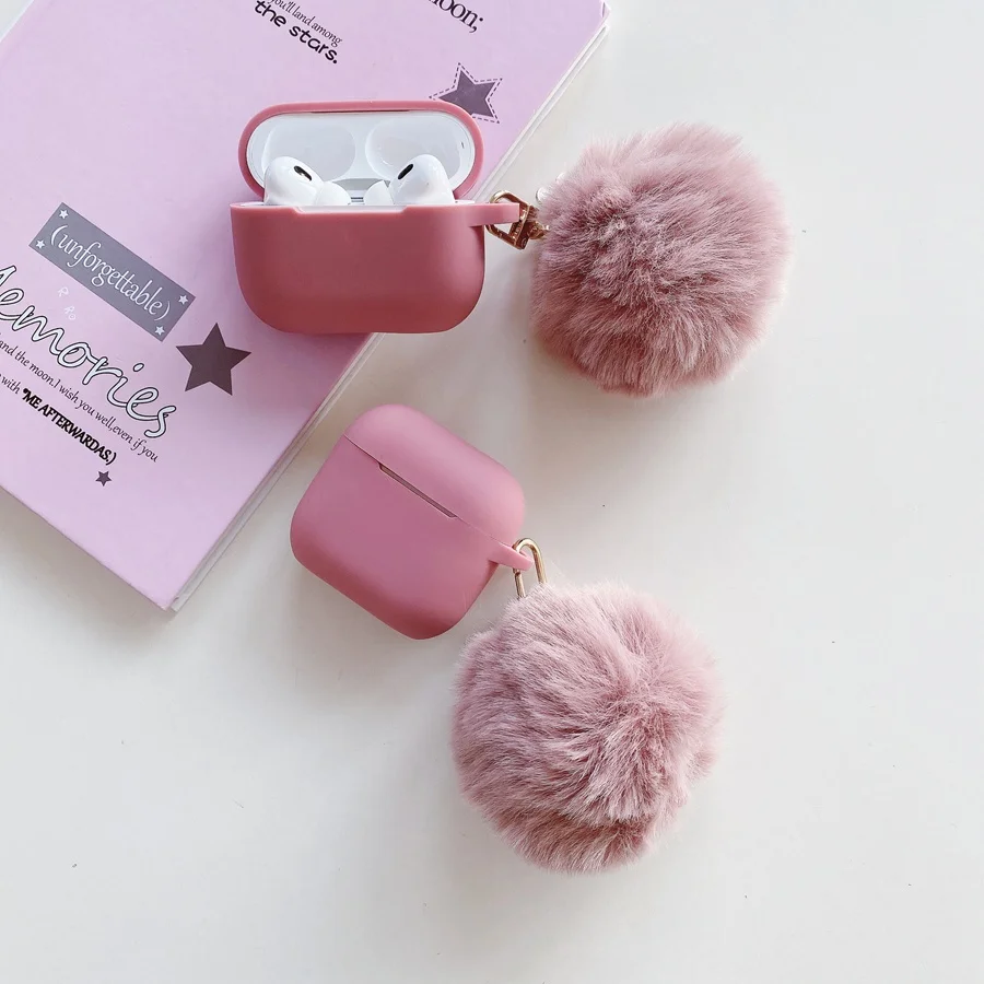 Cute Hair ball For airpods 1//2/3/4 Case air pods pro 2 luxury Earphone Case AirPods 2 hearphone Cover airpods3 cover airpod 4