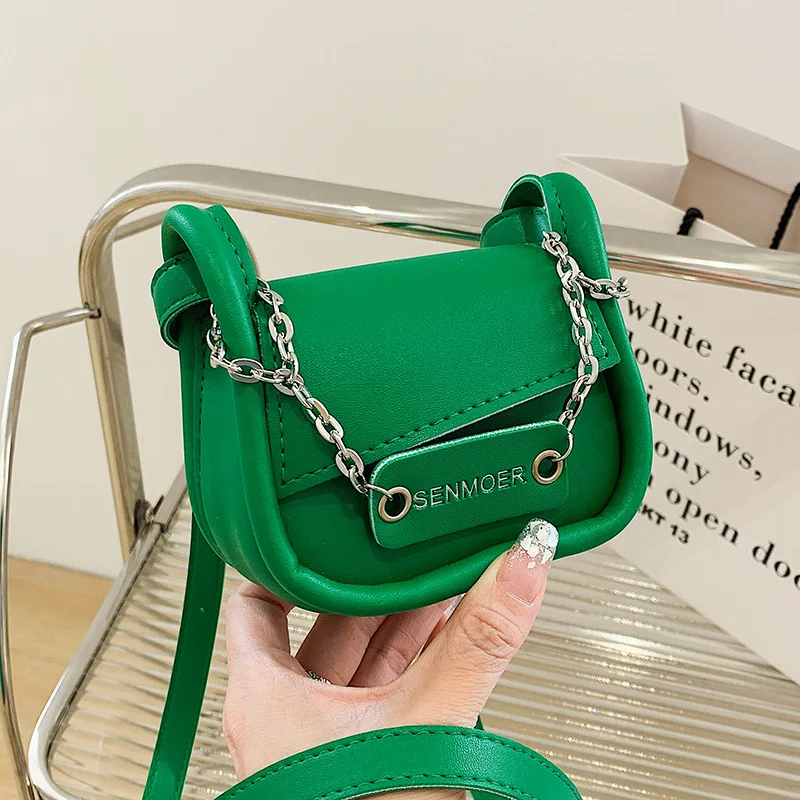 Small Casual Ladies Saddle Shoulder Purses 2022 Designer Letters Women Hand Clutch Bags Chains Mini Women Purses and Handbags