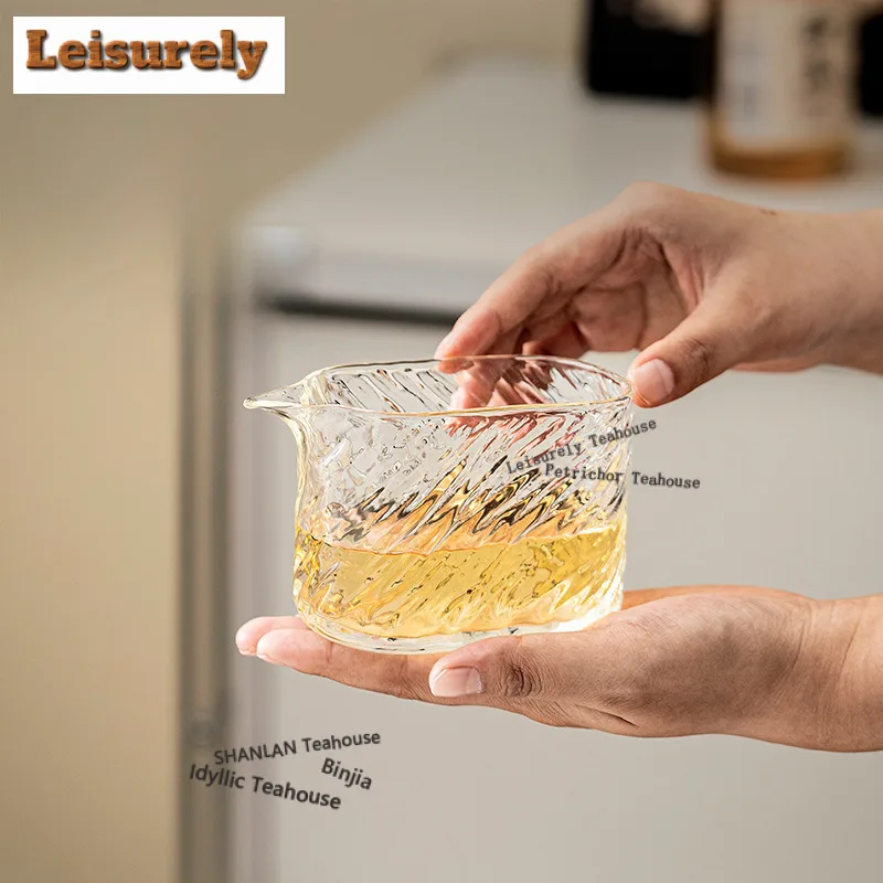 

210ml Glacier Pattern Glass Square Round Tea Pitcher Pour Tea Cha Hai Dispenser Justice Cup Fair Mug For Tea Accessories Craft