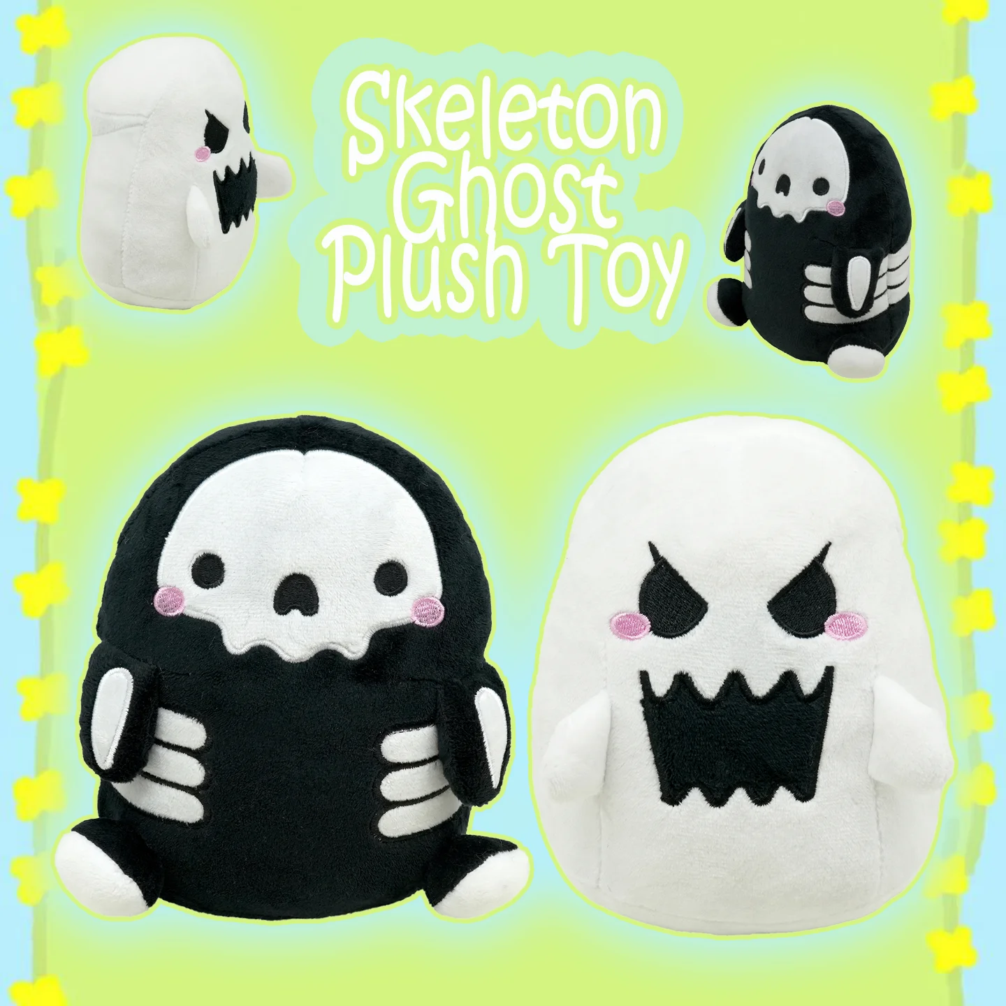 

New Ghost Plush Toy Kawaii Skeleton Plush Doll Fun Cartoon Ghost Skeleton Stuffed Toy Home Decor Birthday Gifts