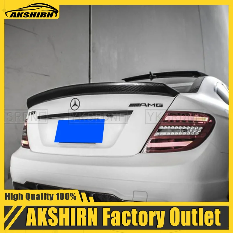 Carbon Fiber Rear Trunk Boot Lip Spoiler Wing For Mercedes Benz C Class W204 C180 C250 C300 C63 AMG Sedan 2008-2014 Rear Spoiler