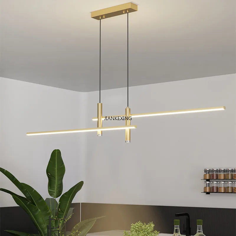 NEW Dining Table Led Pendant Lamp Black Gold Minimalist For Kitchen  Room Chandelier House Decor Lighting Luster Fixture