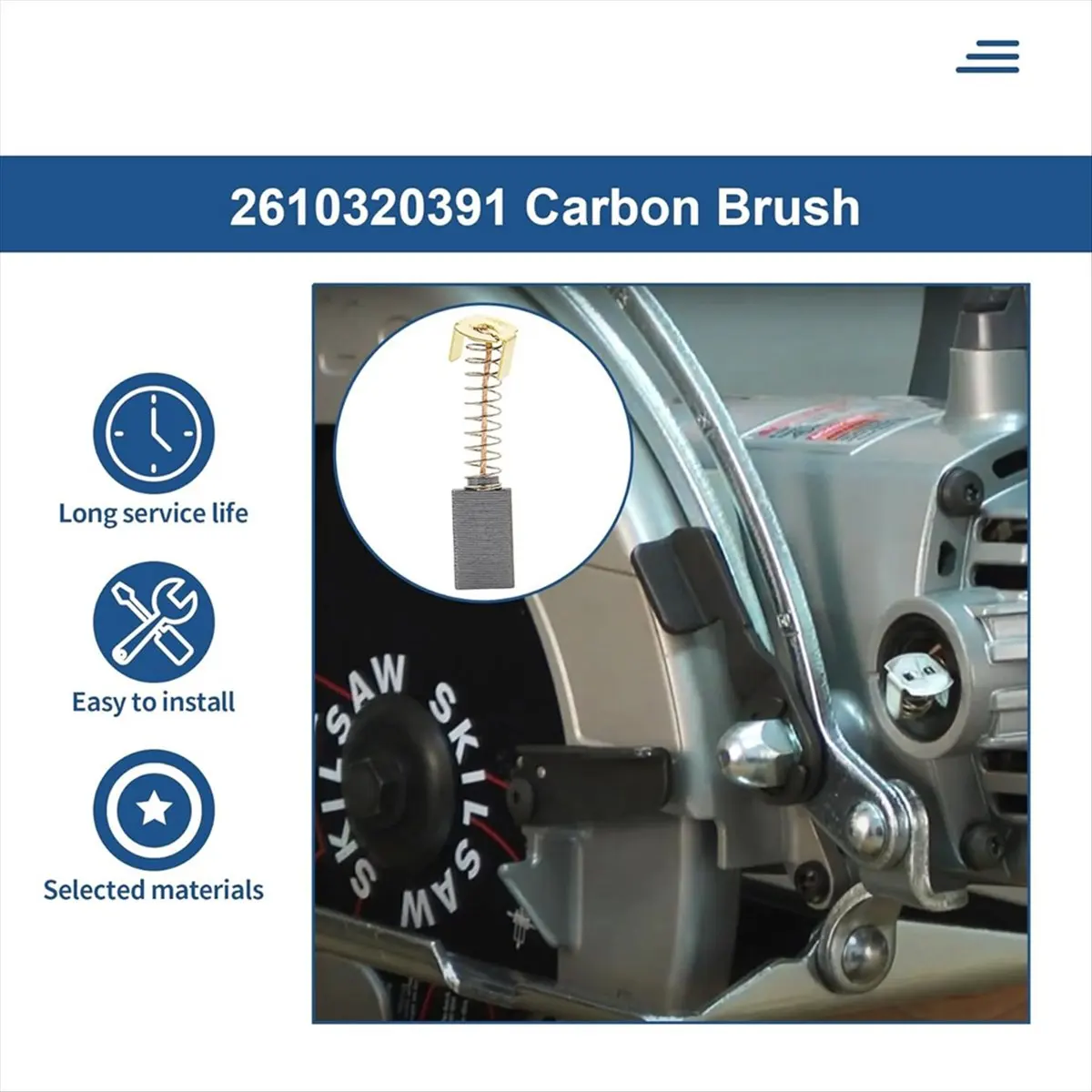 فرشاة كربون ABYO 2610320391 لـ 1619X08020 1619X07410 1619X01351 متوافقة مع منشار HD77 - S77 CIR (6/حزمة) #5