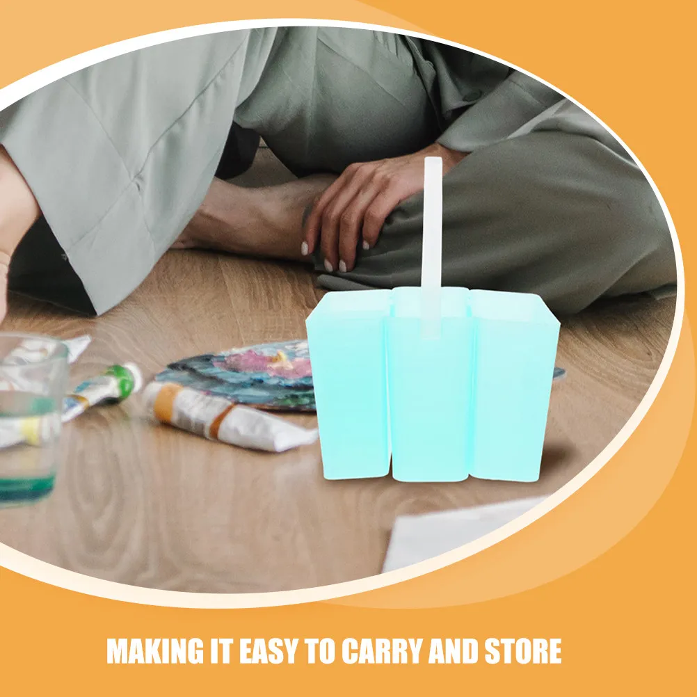 2Pcs 3-in-1 Paint Brush Cleaner Rinse Cup Detachable Portable Wash Bucket for Acrylic Watercolor Oil Painting Studio Classroom
