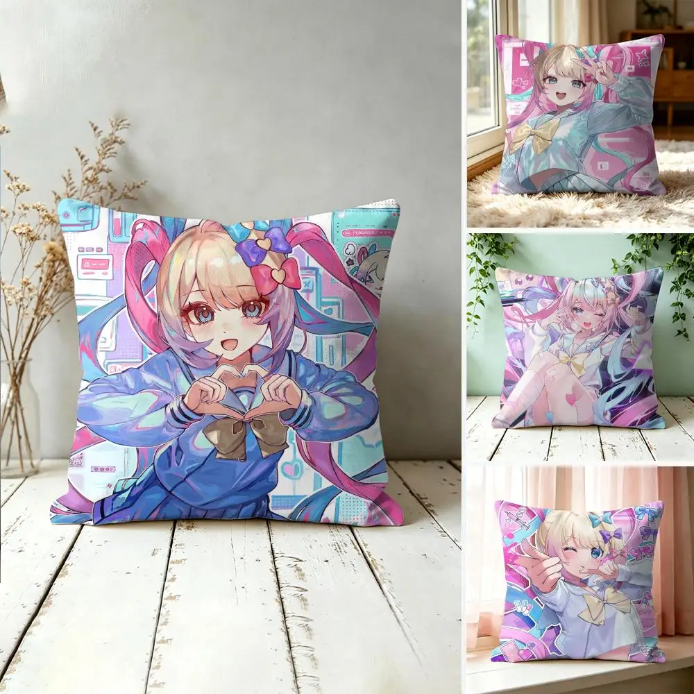 N-Needy Girl Streamer Overloa Cushion Cover Square Pillow Bedroom Sofa Leisure Comfort Living Room Home Decoration 40X40