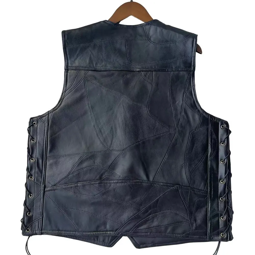 PU Leather Motorcycle Jacket Vest Men Autumn Winter Chaqueta Moto Motocross Riding Jacket Casual Slim Fitting Jacket Vest S-5XL