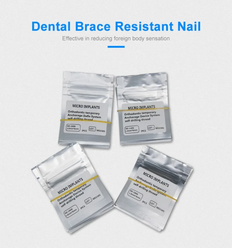 10Pcs Dental Micro Implants Mini Screw Titanium Alloy Anchorage Screws Hexagonal Key Screwdriver Orthodontic Handle Dentist Tool