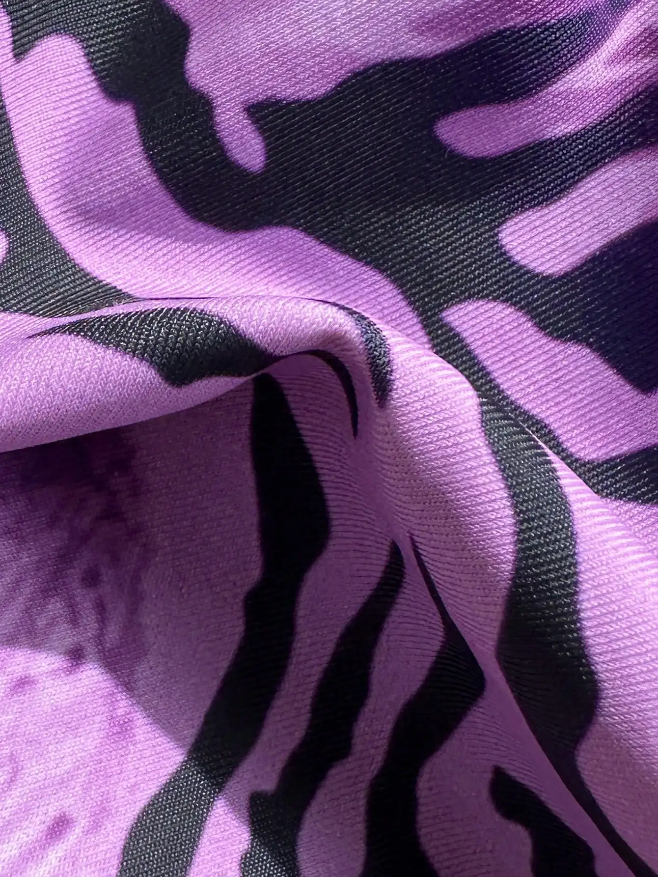 Purple Animal Print Triangle Bikini Set Women Vacation Swimwear