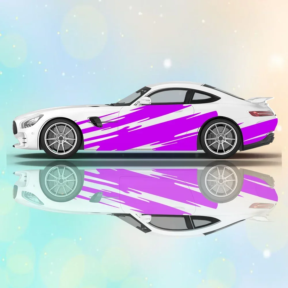 

Purple Splash Line Car Vinyl Wraps Decal Self-adhesive PVC Anti Scratch Sticker Suitable for Trucks SUV Decor Auto Accessories
