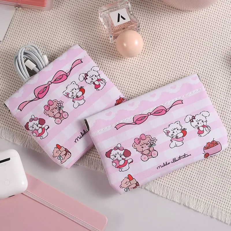 Moda dos desenhos animados mikko saco de armazenamento doce chaveiro mudança saco de armazenamento portátil saco de armazenamento diversos para meninas presente de natal