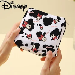 Disney Cartoon Mickey Mouse Minnie Sanitary Napkin Storage Bag Strawberry Pattern Coin Purse Mini Cosmetic Girls Birthday Gifts