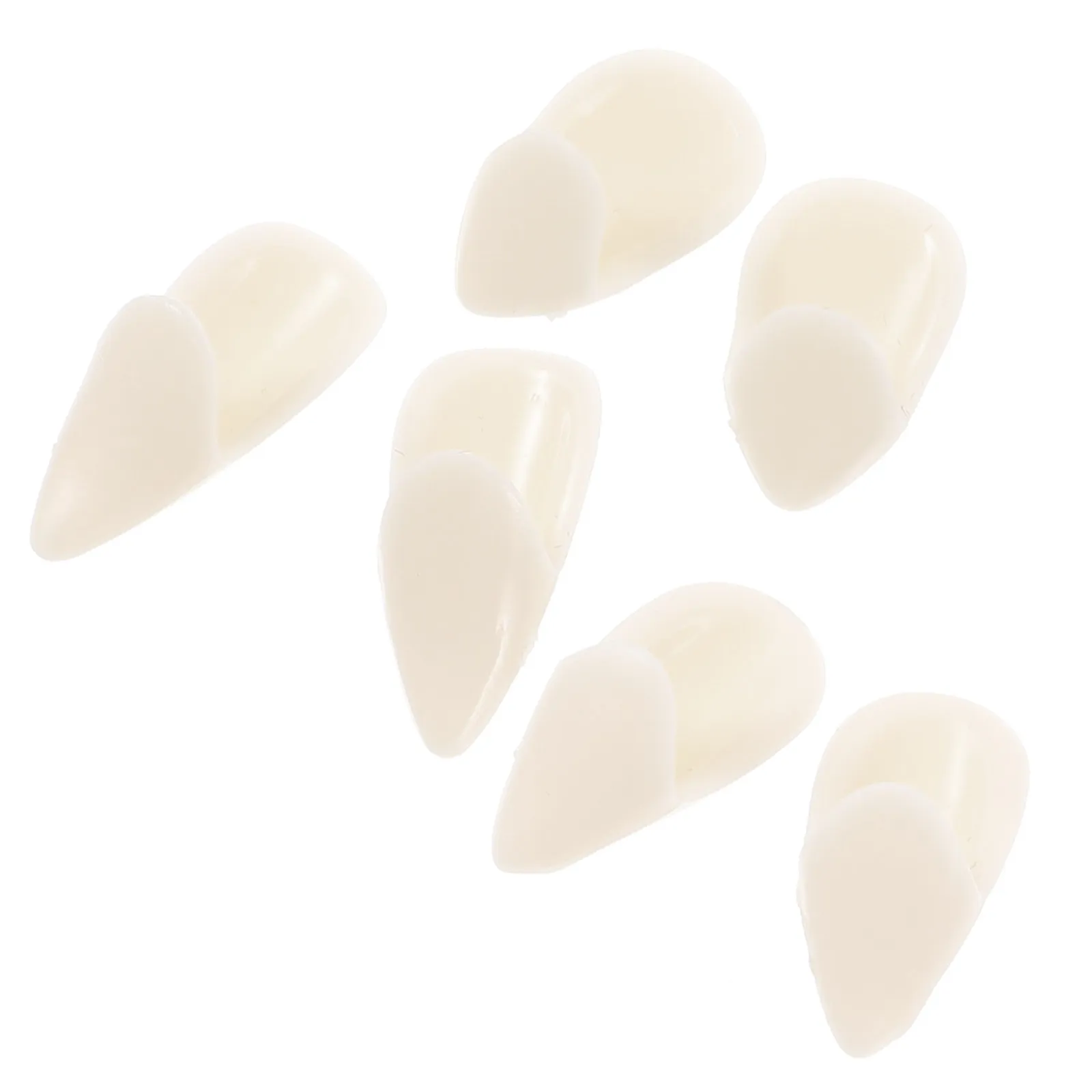 3Pairs Halloween Teeth 13Mm 15Mm 17Mm White Resin Vampire Fangs Costume Props for Cosplay Party Realistic Teeth