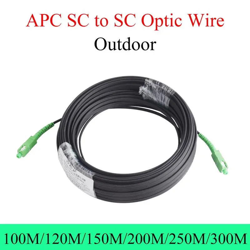 New! Fiber Optic Extension Wire APC SC to APC SC Single-mode 1-core Outdoor Convert Line 100M/120M/150M/200M/250M/300M Optical