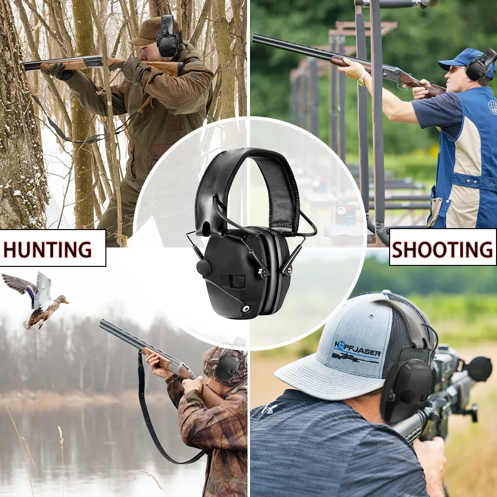 ZOHAN Electronic Shooting Earmuffs Active Headphones Anti-noise Foldable Hearing Protection Tactical Hunting Sound Amplification