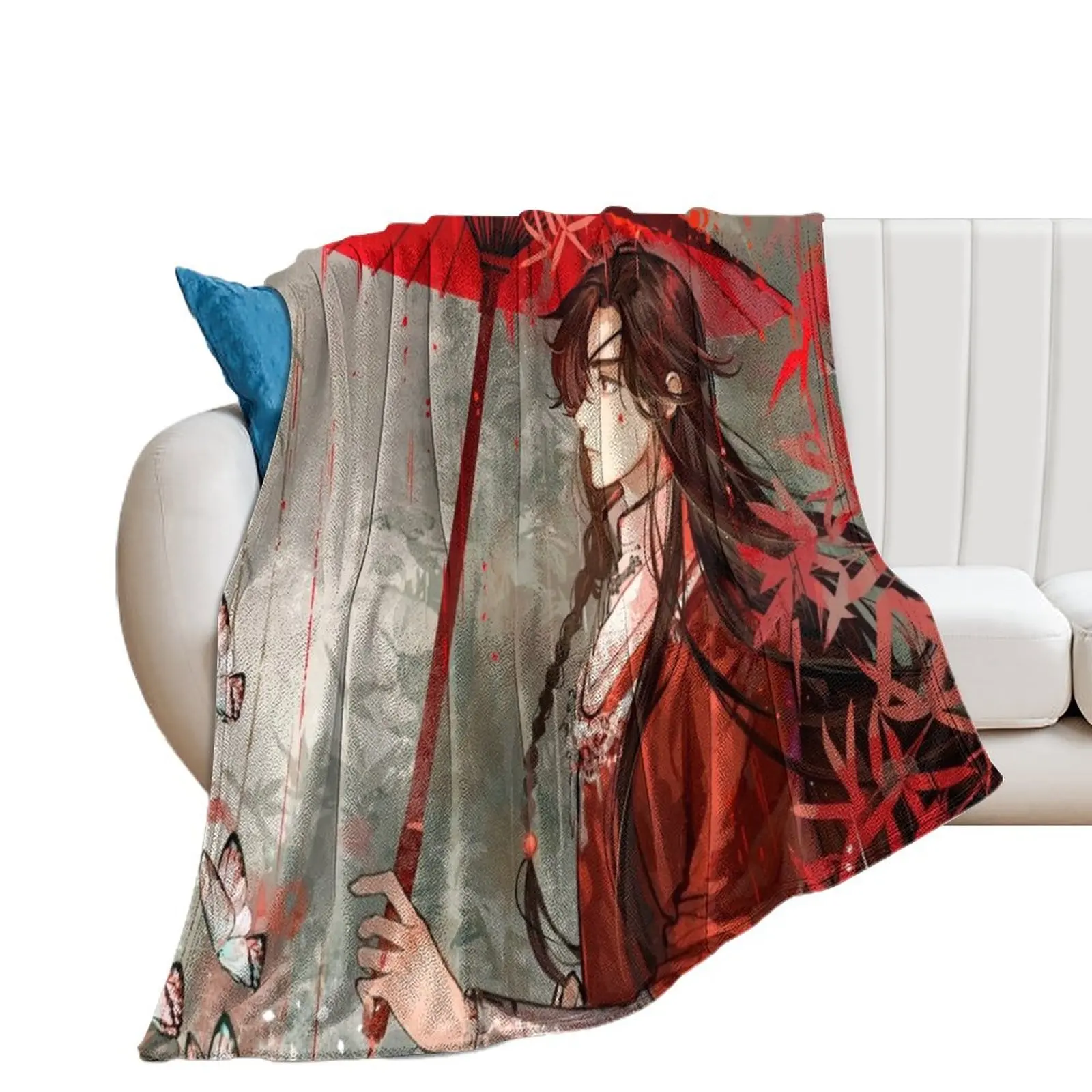 Heaven Official Blessing Fan Art Throw Blanket Sofa Quilt bed plaid Beach blankets ands Blankets