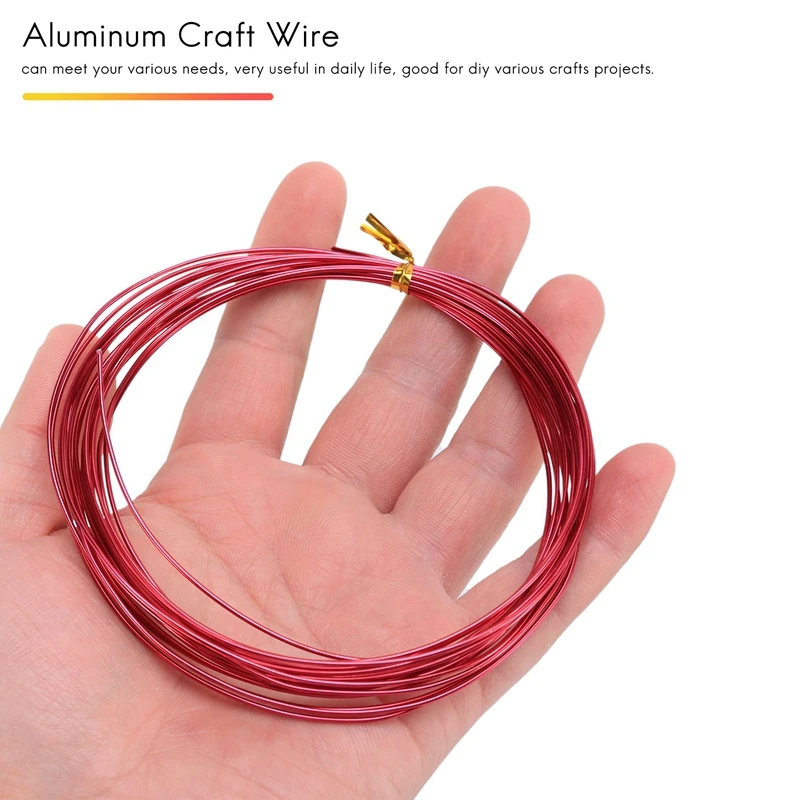 12 Rolls Assorted Colors Aluminium Craft Wire For DIY Craft, 1 Mm In Diameter 5 Meters Long