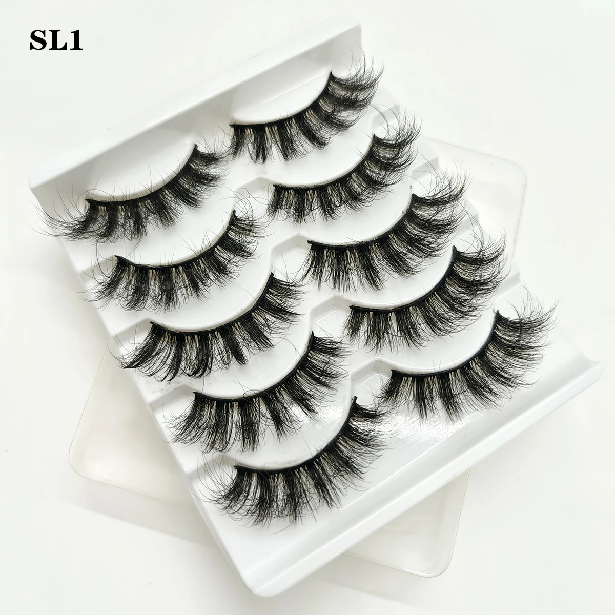 40 Stijl 5 Pairs Make Wimpers 3D Mink Wimpers Pluizige Zachte Piekerige Natuurlijke Cross Wimper Extension Herbruikbare 5D Valse Wimper