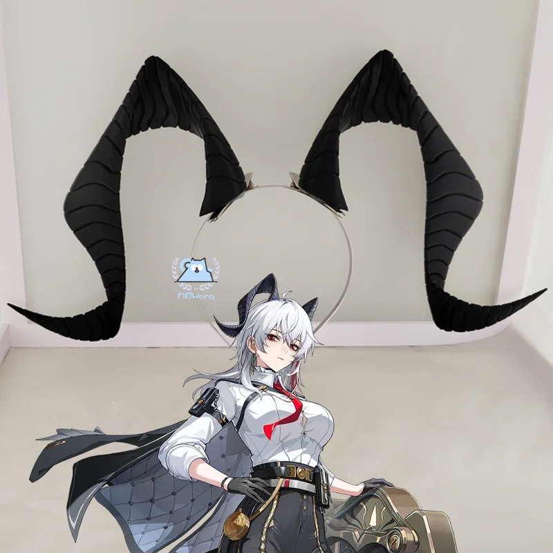 

Wuthering Waves Zani Cosplay Prop Wig Gray Horn Hair Bank Ragunna Rinascita For Halloween Party Women Girls Carnival
