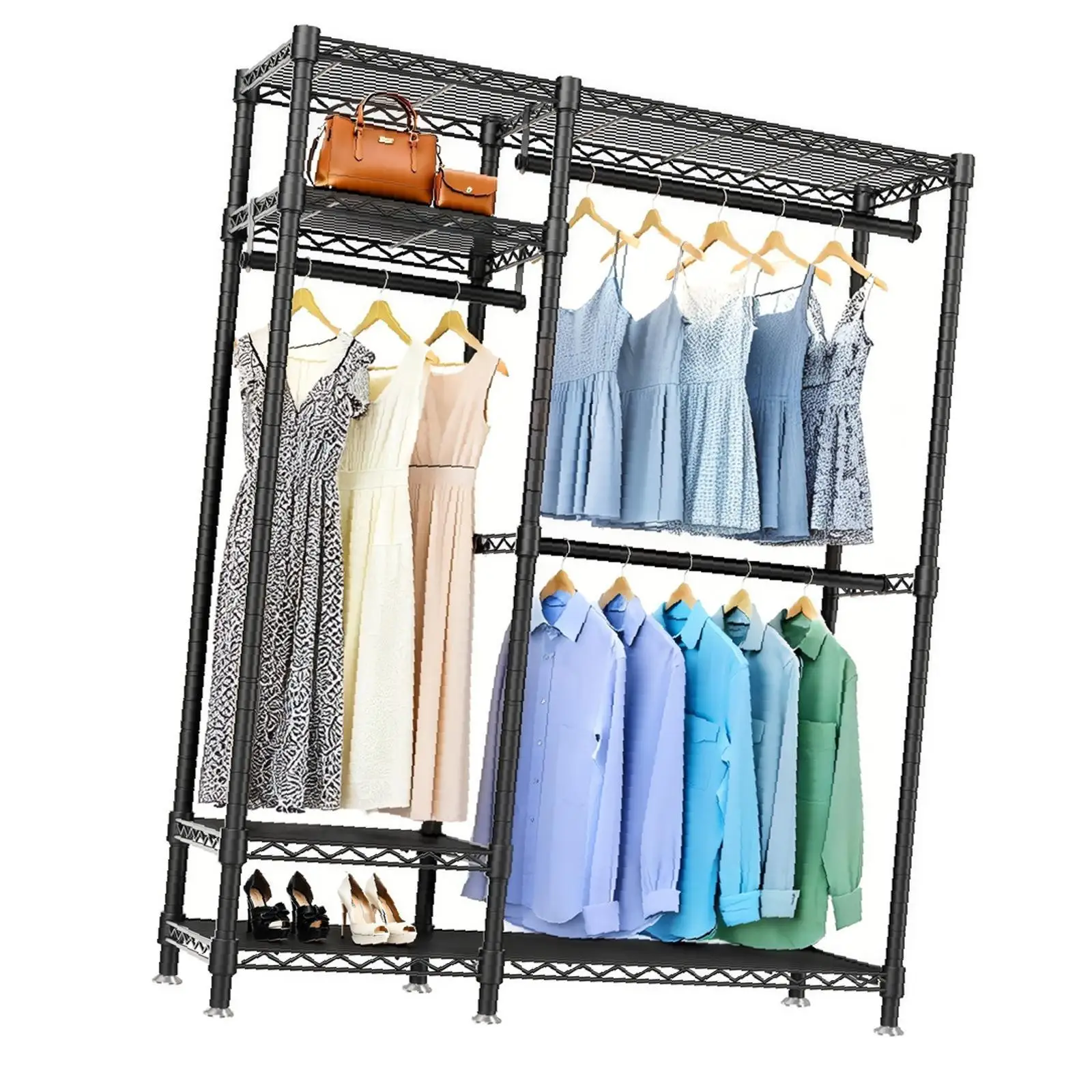 

Регулируемые напольные вешалки для одежды с усиленной стойкой, металлический органайзер для хранения одежды для спальни и прачечной