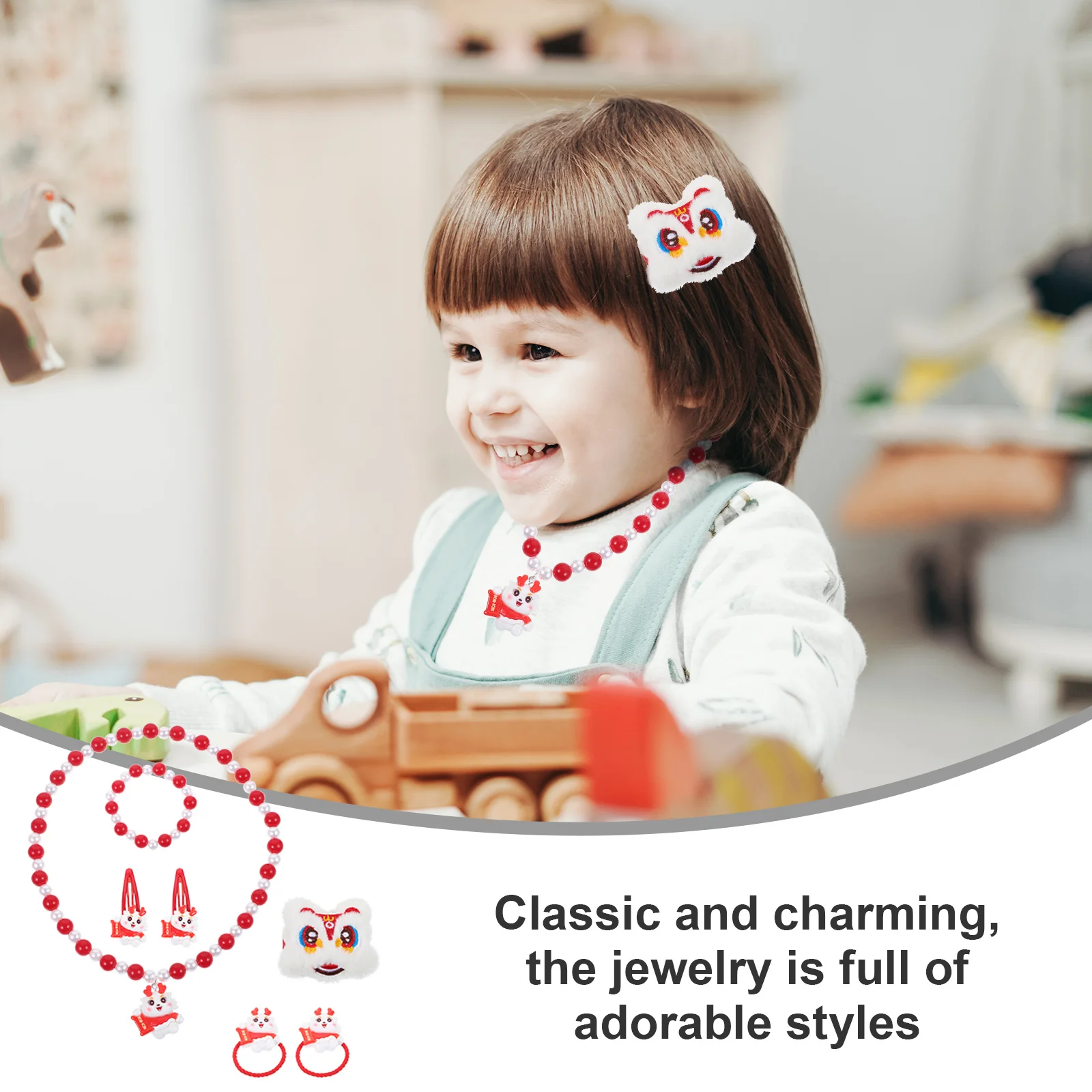 ชุดเครื่องประดับเด็กผู้หญิง 1 ชุด สร้อยคอ สร้อยข้อมือ ของขวัญวันเกิดสุดน่ารัก เครื่องประดับสำหรับเด็กเล็ก สร้อยคอสำหรับเด็กผู้หญิง