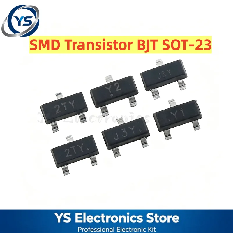 100pcs SMD Transistor BJT SOT-23 S8050 S8550 SS8050 SS8550 S9012 S9013 S9014 S9015 S9018 MMBT5401 MMBT5551 BC846B 2N3904 BC847C