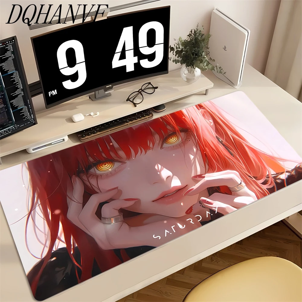 Tappetini per mouse grandi Anime Girl Chainsaw Demon Tappetino per mouse antiscivolo Computer portatile Tappetino per giocatori Accessori da gioco per PC Tappetini da scrivania fantastici