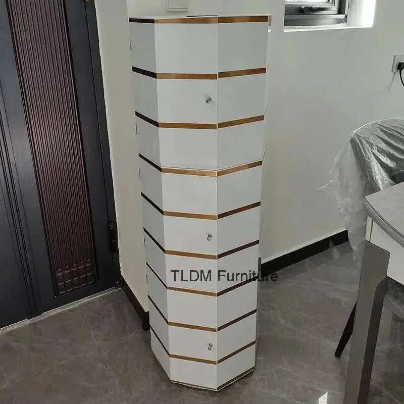 خزائن الأحذية الدوارة الأمريكية أثاث غرفة المعيشة رفوف الأحذية متعددة الوظائف مدخل المنزل منظم الأحذية المستديرة الضيقة للغاية #5