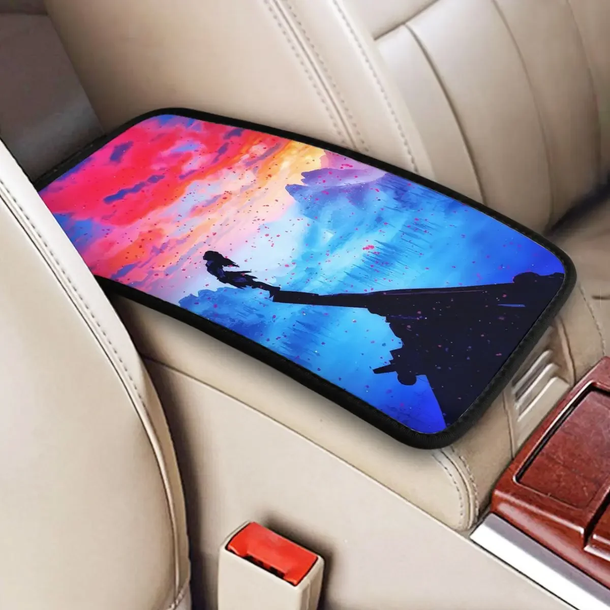 Horizon Zero Dawn Video Game Car Arm Rest Cover Mat Universal Center Console Cover Pad Auto Interior