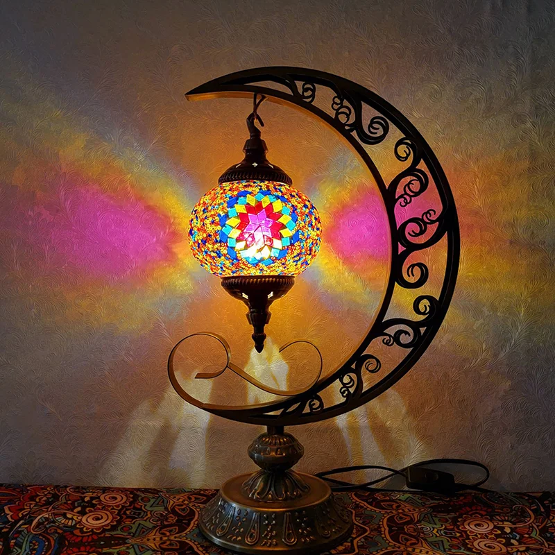 

Экзотическая ретро-мозаика для спальни, прикроватная тумбочка для гостиной, украшенная этнической кафе, декоративная настольная лампа в турецком стиле