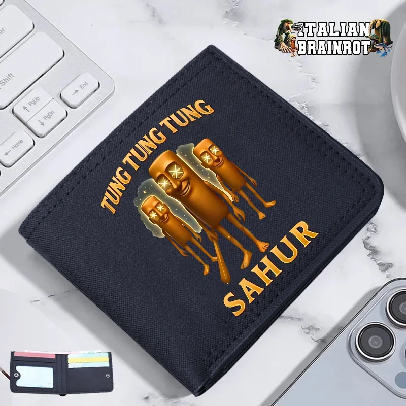 Итальянский нейлоновый кошелек Brainrot, держатель для карт, короткие кошельки, портативные кошельки с героями мультфильмов, Tung Tungtung Sahur, мужской кошелек для монет, подарок для мальчика Итальянский нейлоновый кошелек Brainrot, держатель для карт, короткие кошельки, портативные кошельки с героями мультфильмов, Tung Tungtung Sahur, мужской кошелек для монет, подарок для мальчика