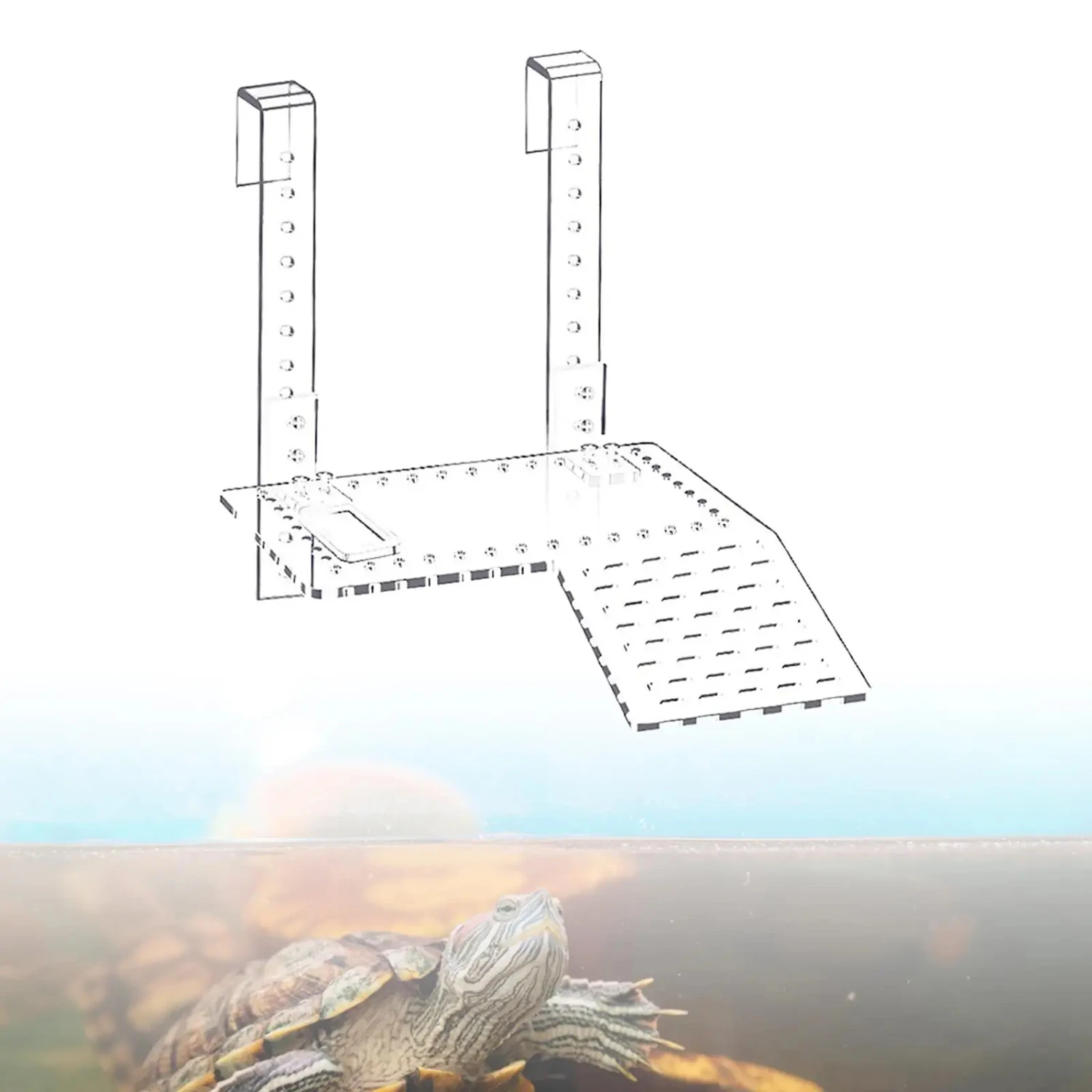 

Acrylic Turtle Basking Platform Resting Terrace Climbing Shelf Small Reptile Resting Terraces Climbing Plastic Ladder Ramp