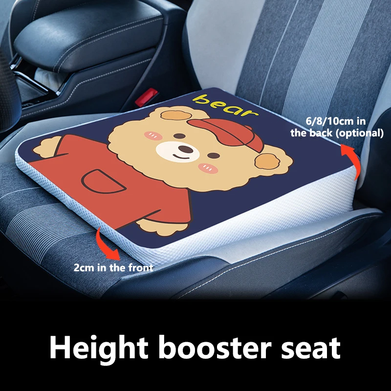 Universal Car Height Increasing Seat Cushion Cartoon Four Season Driving Test Practice Inclined Height Car Seat Pad for Comfort
