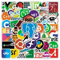 50pcs Cool Internet Programming Stickers Java php Docker Geek Html Bitcoin Vinyl Decals Phone Laptop Kids Children Sticker