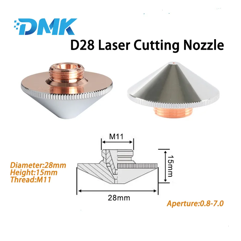 Dysza do cięcia laserowego D28 H15 M11 Dwuwarstwowe dysze miedziane 0,8-7,0 mm do głowicy Precitec WSX BOCI HSG HANS Bodor OSPRI Laser Cut Head