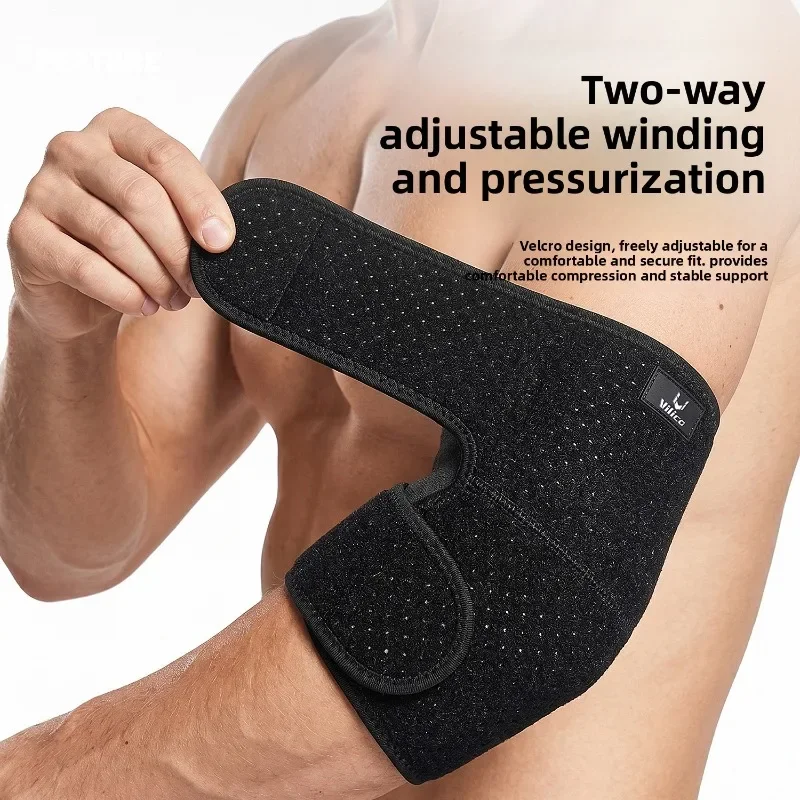Breathable Compression Elbow Pads Basketball Tennis Fitness Workout Arm Guard Adjustable Straps Joint Protection for Men Women