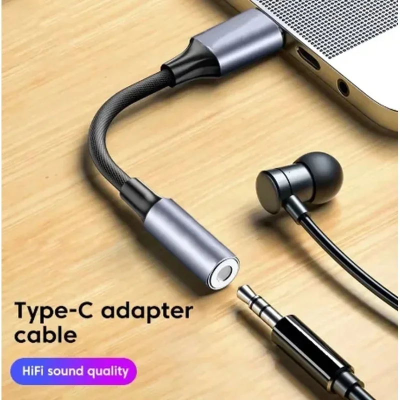 1/2/3/4/5/6Pcs USB Type C To 3.5 Jack Earphone Adapter USB-C 3 5mm Audio Cable