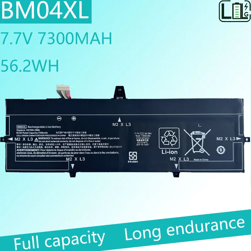 New  BM04XL Laptop Battery for HP EliteBook x360 1030 G3 G4 Series HSTNN-DB8L HSTNN-UB7L L02031-541 L02478-855 7.7V 56.2Wh