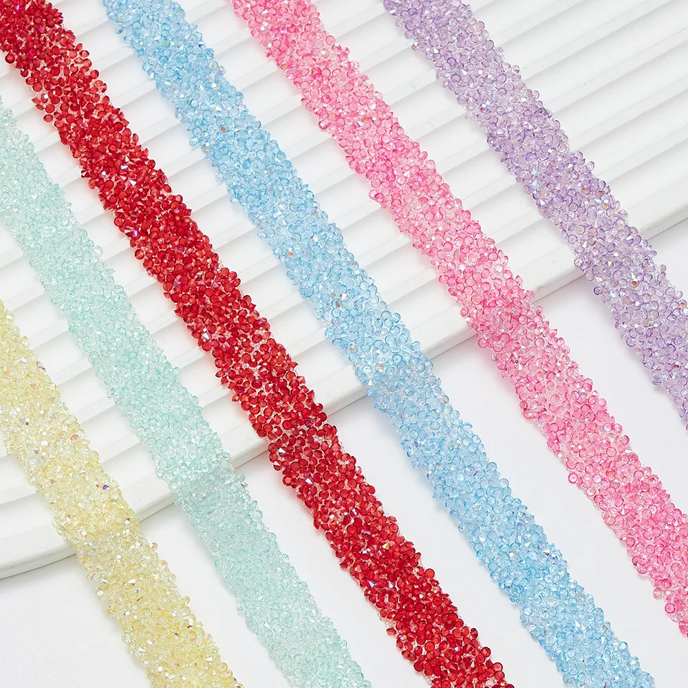 1Yard Self Adhesive Crystal Rhinestone Sticker Diamond Ribbon DIY Sticker Rhinestones Arts Crafts Car Phone Decoration