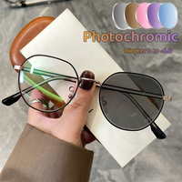 Trendy Intelligent Photochromic Sunglasses Women Men Outdoor Fashion Anti-blue Light Myopia Eyewear Unisex Classic UV Shades