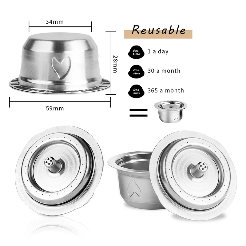 Reusable Vertuo Coffee Capsule Steel Stainless Metal for Nespresso Vertuoline Plus Machine Cream Coffee Filter