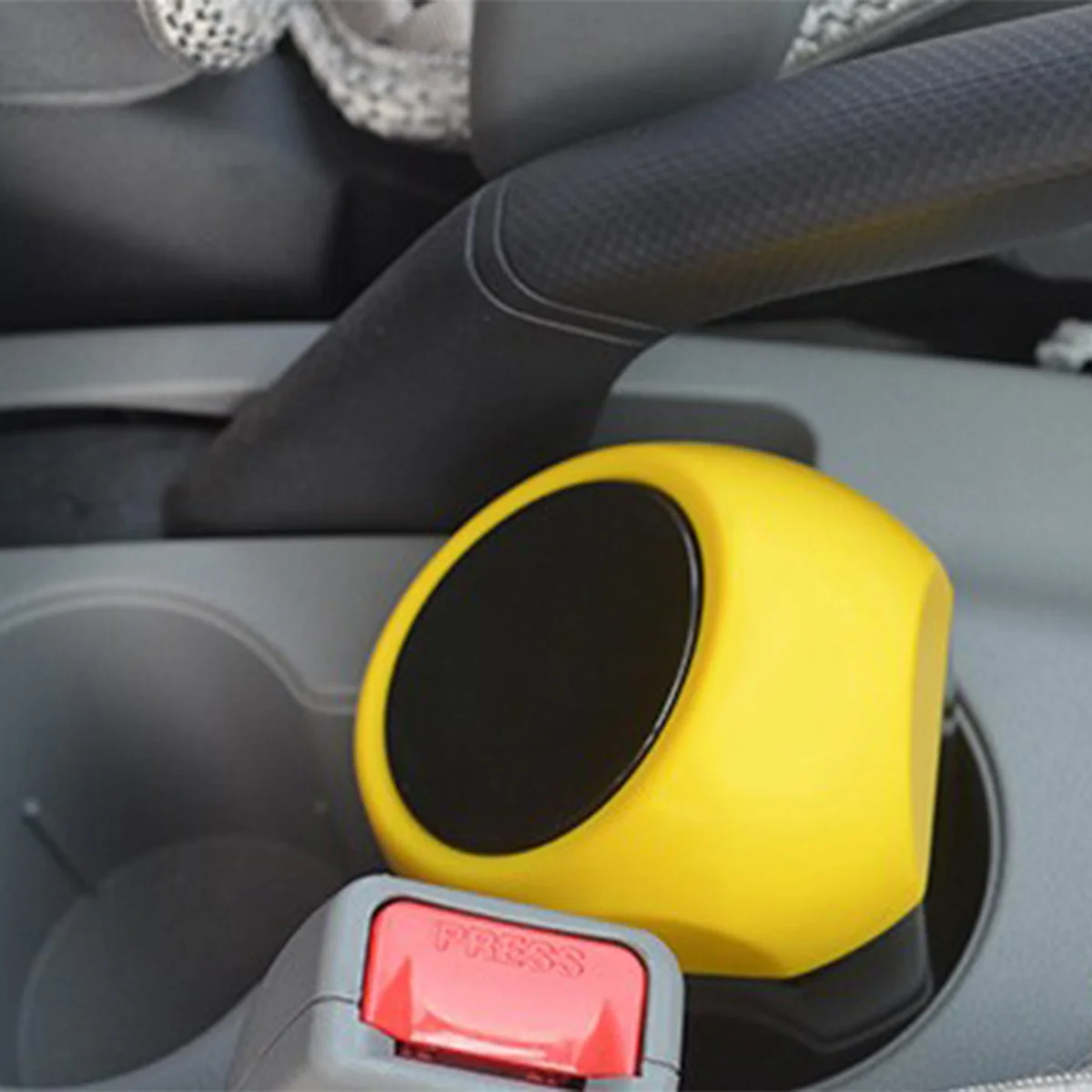 

Mini Auto Trash Can Durable Convenient Yellow Car Garbage Bin Fashionable Holder for Office Home Vehicle Car Trash Can