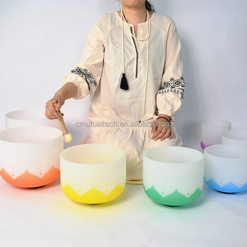 6-12Inch Sound Bath Crystal Singing Bowl Set 432Hz Crystal Healing Bowls Instrumentos Musicales for Yoga Meditacion Occult