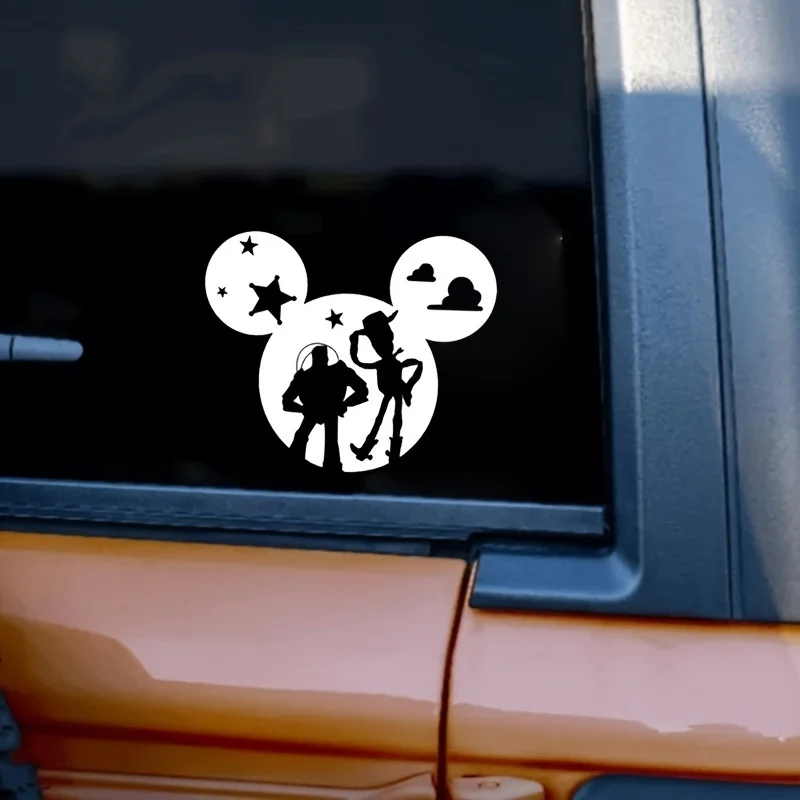 車の窓,バンパー,ドア,バズ,ラップトップ用のミッキーのヘッドデザインのビニールステッカー