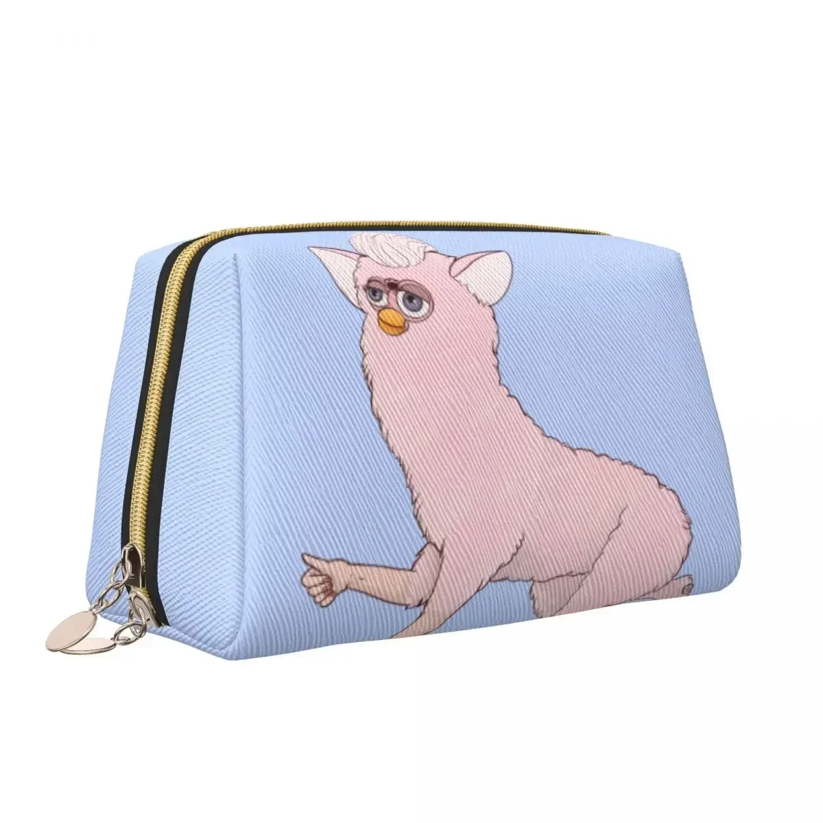 Neceser de viaje con dibujos de animales, Robot Furbys, organizador de cosméticos de maquillaje portátil, caja de Kit Dopp de almacenamiento de belleza para mujer